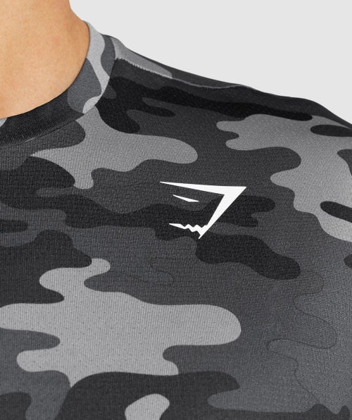 Camiseta De Chegada Gymshark Masculina Estampa Cinza