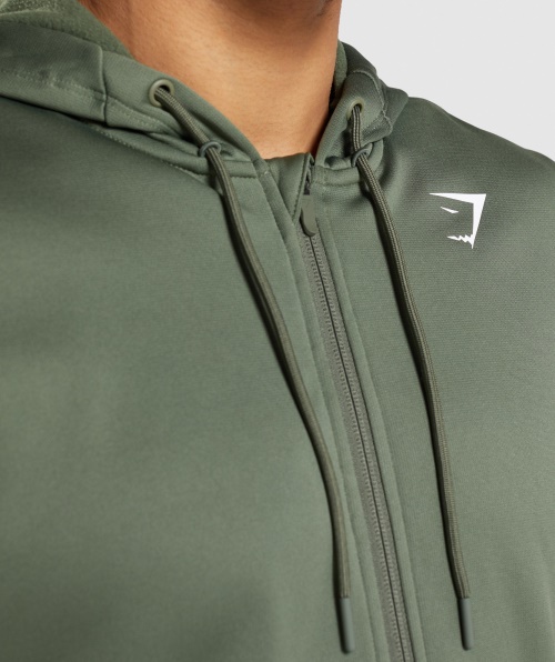 Gymshark Chegada Com Zíper Moletom Com Capuz Verde Oliva