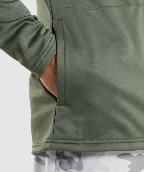 Gymshark Chegada Com Zíper Moletom Com Capuz Verde Oliva