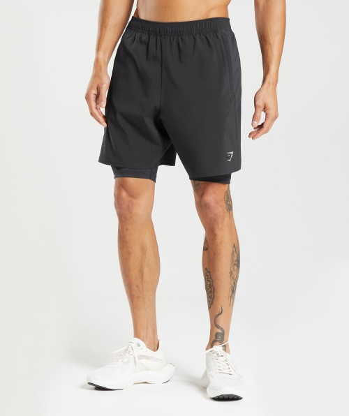 Gymshark Aspecto 2 Em 1 Curto Preto