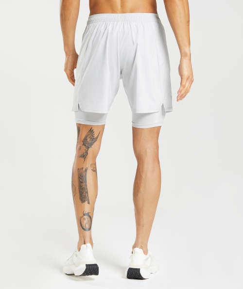 Gymshark Aspecto 2 Em 1 Curto Cinza Claro