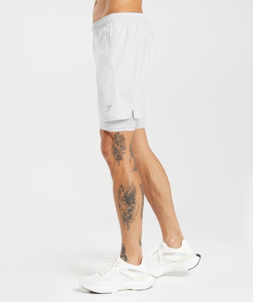 Gymshark Aspecto 2 Em 1 Curto Cinza Claro