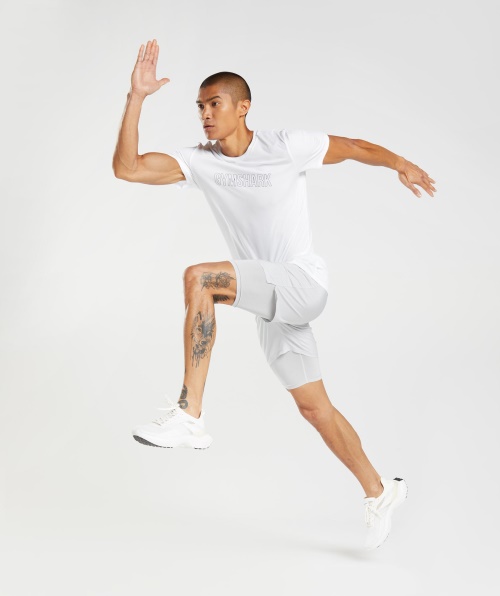 Gymshark Aspecto 2 Em 1 Curto Cinza Claro