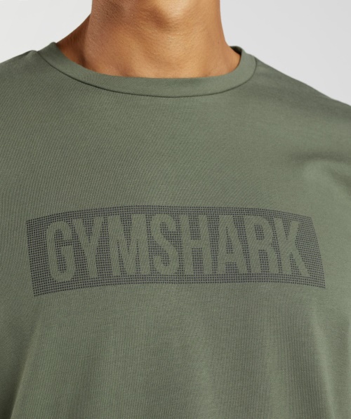 Camiseta De Manga Longa Do Bloco Gymshark Core Olive