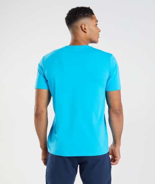 Camiseta Do Bloco Gymshark Azul Tubarão