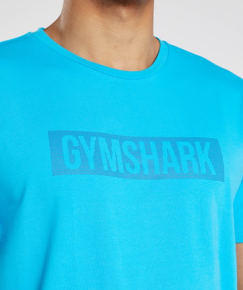 Camiseta Do Bloco Gymshark Azul Tubarão