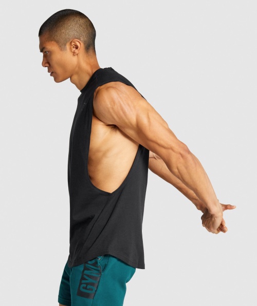 Gymshark Negrito Tanque De Braço Drop Preto