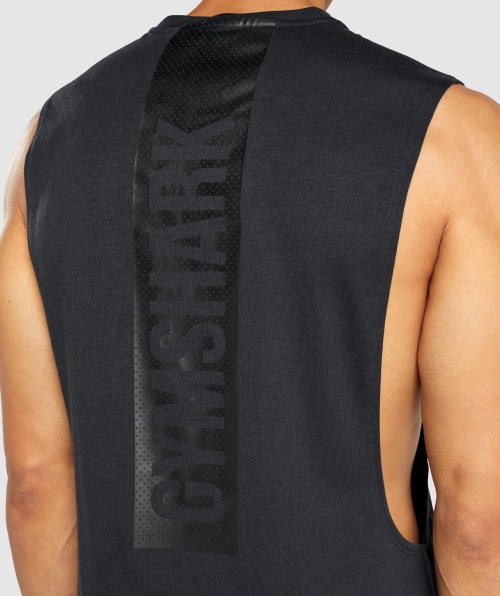 Gymshark Negrito Tanque De Braço Drop Preto
