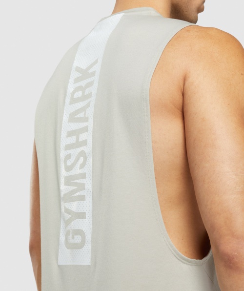 Gymshark Negrito Drop Arm Tanque Seixo Cinza