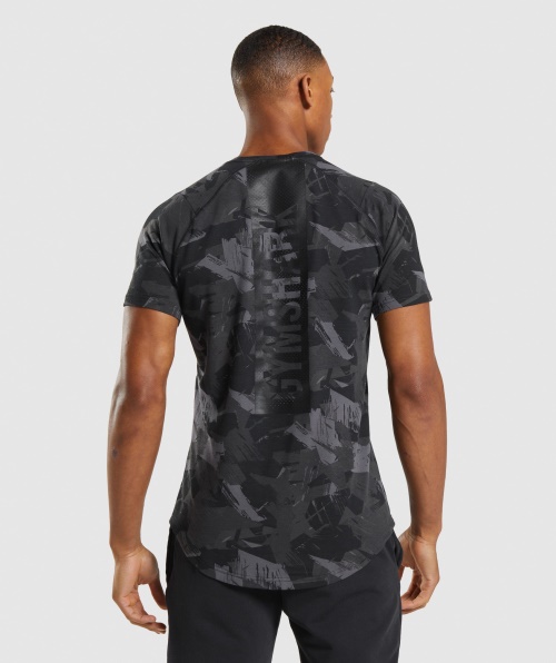 Gymshark T-shirt Ousada Masculina Estampa Cinza
