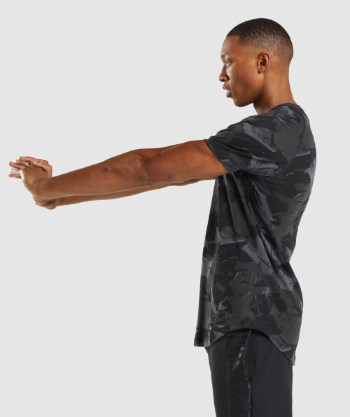 Gymshark T-shirt Ousada Masculina Estampa Cinza