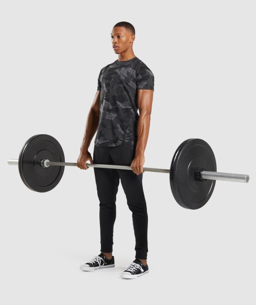 Gymshark T-shirt Ousada Masculina Estampa Cinza