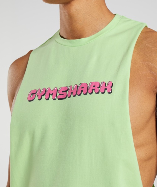 Gymshark Bubble Print Drop Arm Tank Bali Green