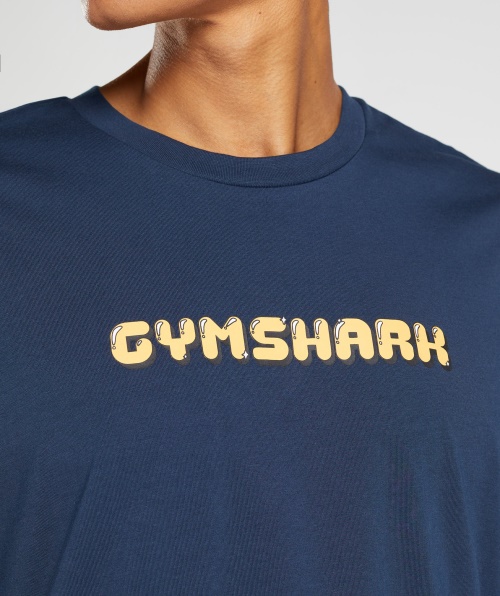Gymshark Camiseta Oversized Com Estampa De Bolhas Navy