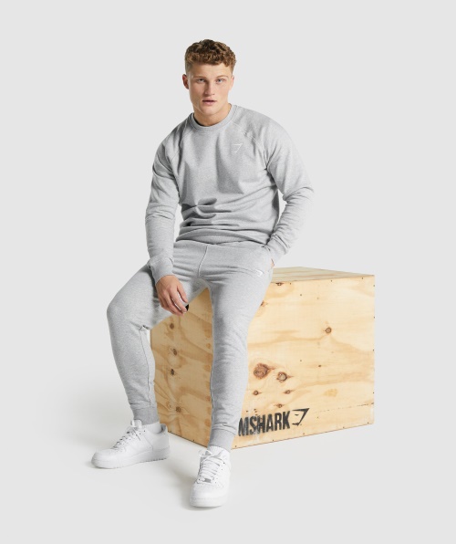 Gymshark Crest Jogger Cinza Claro Core Marl