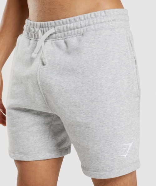 Shorts Gymshark Crest Cinza Claro Core Marl
