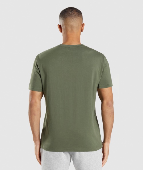 Camiseta Com Crista Gymshark Core Olive