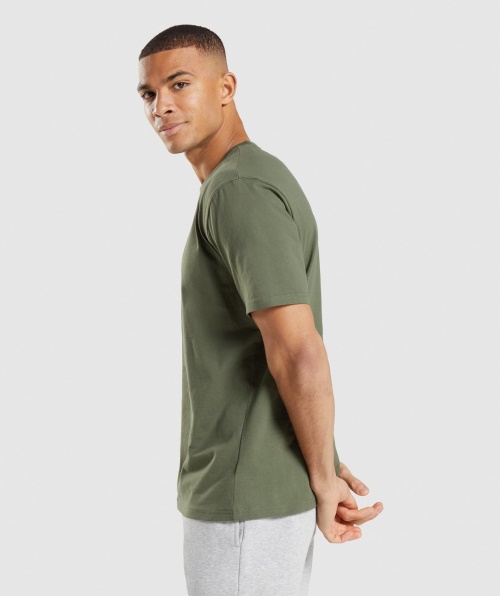 Camiseta Com Crista Gymshark Core Olive