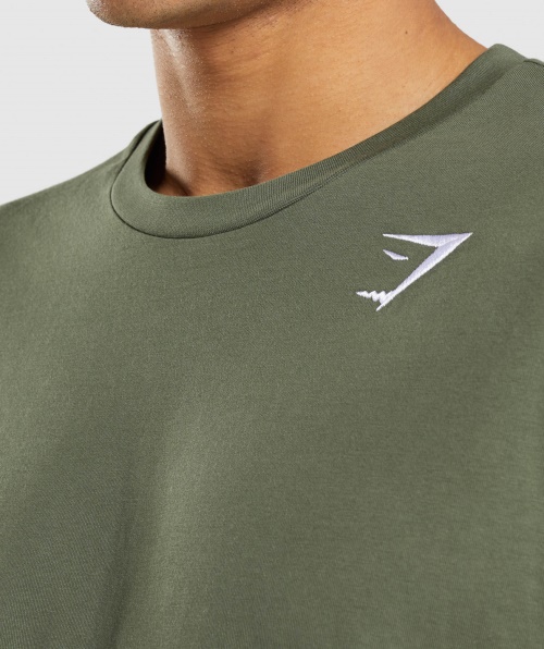 Camiseta Com Crista Gymshark Core Olive