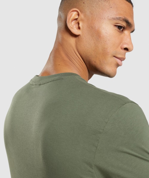 Camiseta Com Crista Gymshark Core Olive