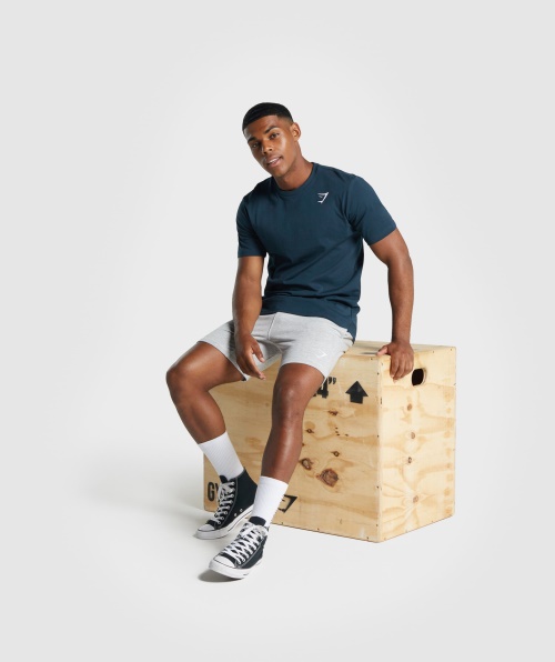 Camiseta Com Escudo Do Gymshark Marinho