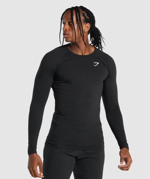 Camiseta Gymshark Critical 2.0 Manga Longa Preta