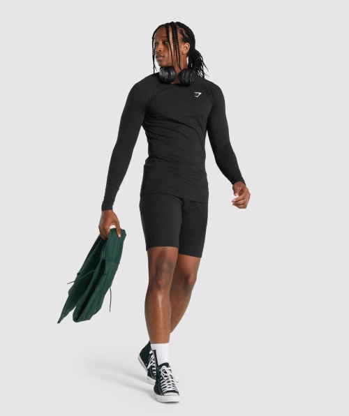 Camiseta Gymshark Critical 2.0 Manga Longa Preta