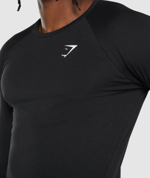 Camiseta Gymshark Critical 2.0 Manga Longa Preta
