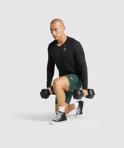 Camiseta Gymshark Critical 2.0 Manga Longa Masculina Preta