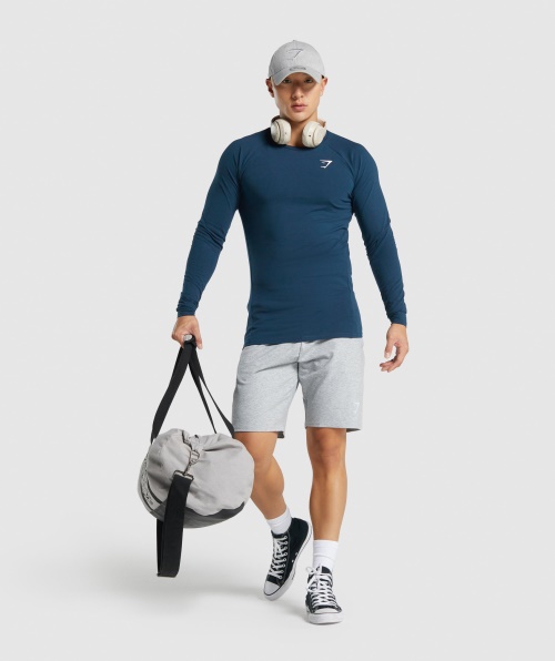 Camiseta Gymshark Critical 2.0 Manga Longa Azul Marinho