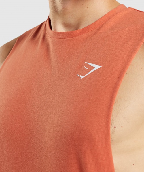 Gymshark Crítico Drop Arm Tanque Argila Laranja