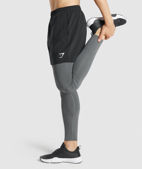 Leggings De Camada De Base De Elemento Gymshark Carvão