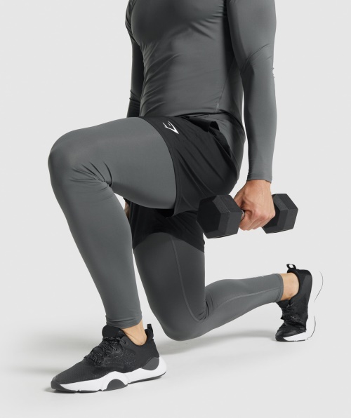 Leggings De Camada De Base De Elemento Gymshark Carvão
