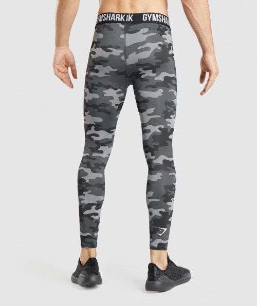 Leggings De Camada De Base De Elemento Gymshark Estampa Cinza