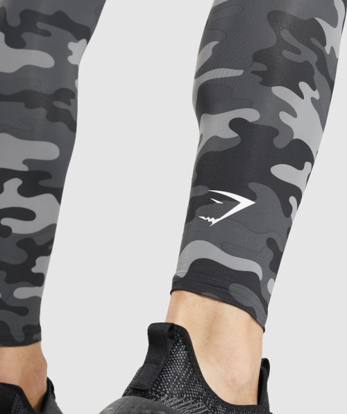 Leggings De Camada De Base De Elemento Gymshark Estampa Cinza
