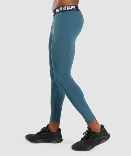 Leggings De Camada De Base De Elemento Gymshark Teal Da Toscana