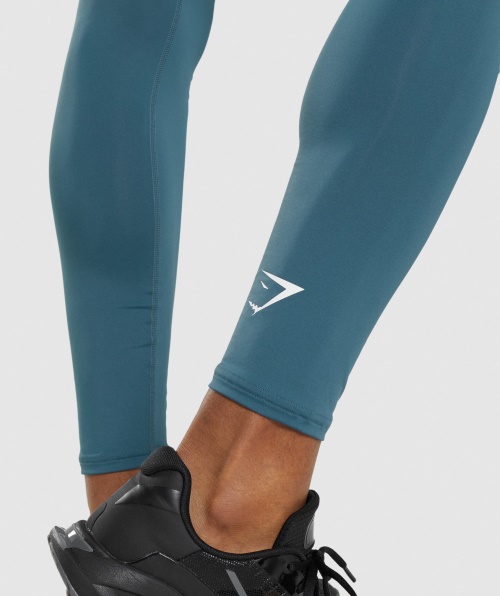 Leggings De Camada De Base De Elemento Gymshark Teal Da Toscana