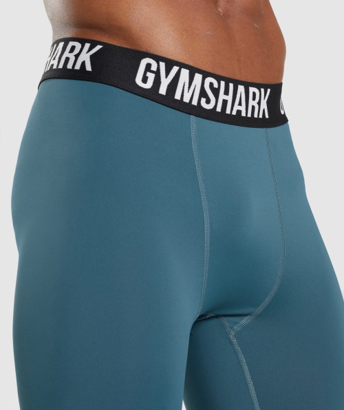Leggings De Camada De Base De Elemento Gymshark Teal Da Toscana