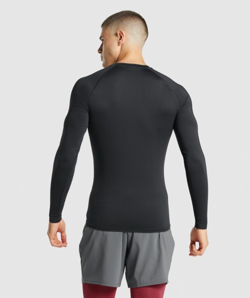 Camiseta Gymshark Element Baselayer Manga Longa Preta