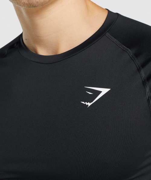 Camiseta Gymshark Element Baselayer Manga Longa Preta