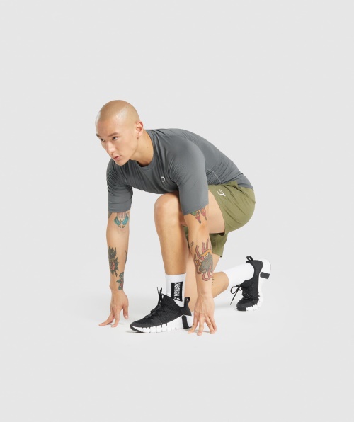 T-shirt Baselayer Do Elemento Gymshark Carvão