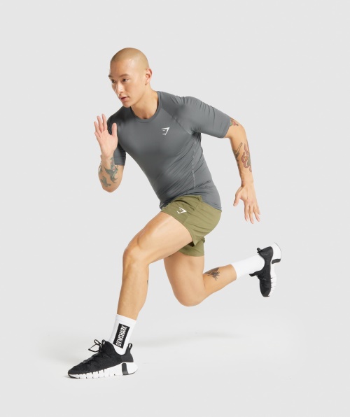 T-shirt Baselayer Do Elemento Gymshark Carvão