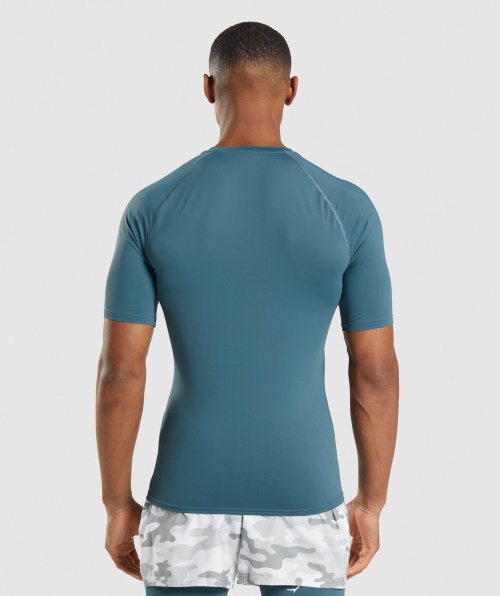 T-shirt Baselayer Do Elemento Gymshark Teal Da Toscana