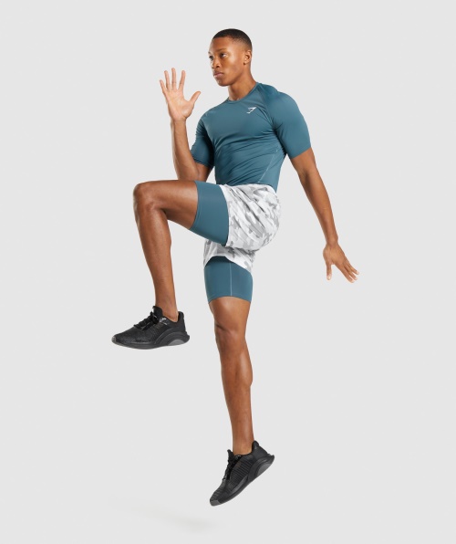 T-shirt Baselayer Do Elemento Gymshark Teal Da Toscana