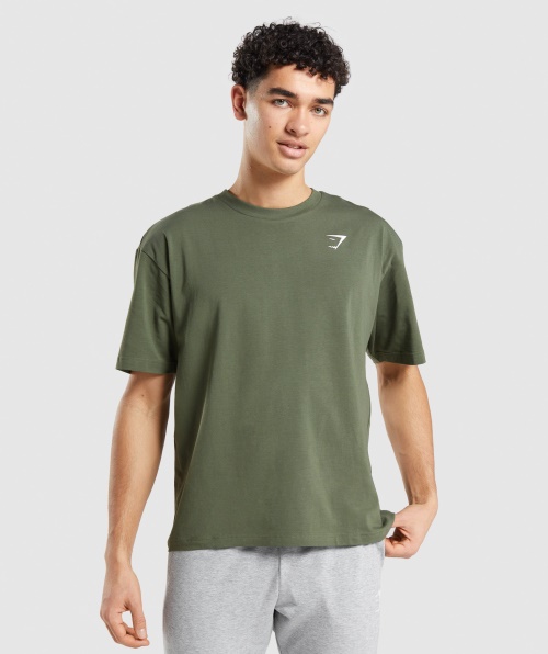 Camiseta Essencial Oversized Gymshark Core Olive