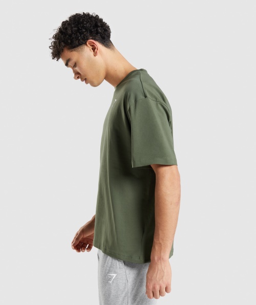 Camiseta Essencial Oversized Gymshark Core Olive