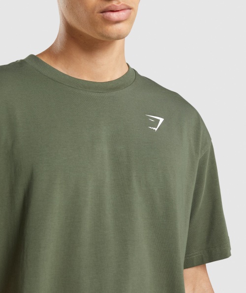 Camiseta Essencial Oversized Gymshark Core Olive