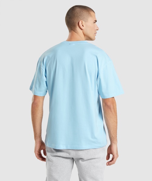 Camiseta Gymshark Essencial Oversized Linho Azul