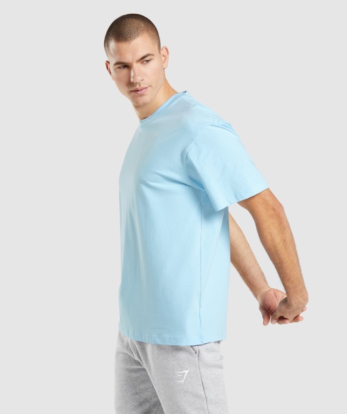Camiseta Gymshark Essencial Oversized Linho Azul