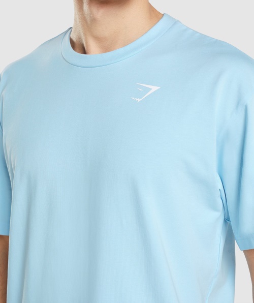 Camiseta Gymshark Essencial Oversized Linho Azul